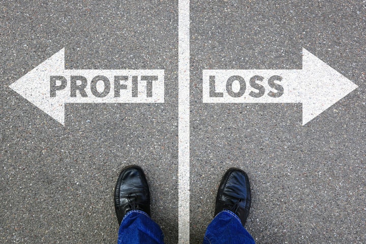 Profit and loss financial decision making concept, business financial analysis and accounting, strategic planning and financial management.