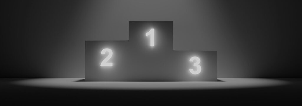 Photo of a podium with places 1, 2 and 3