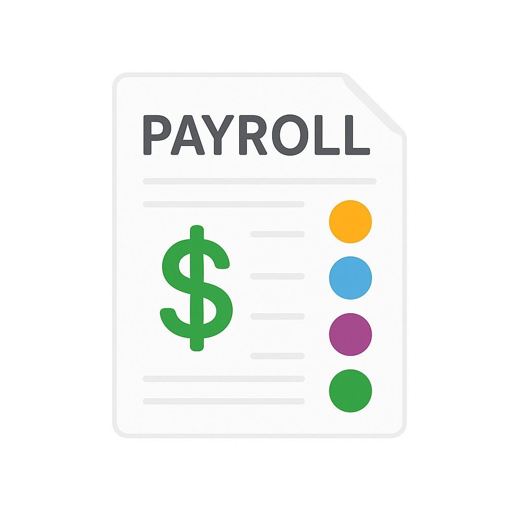 Payslip or payroll document representing payroll services offered by GMS Accountants in the UK, focusing on payroll management, accounting, tax compliance, and financial services for businesses.