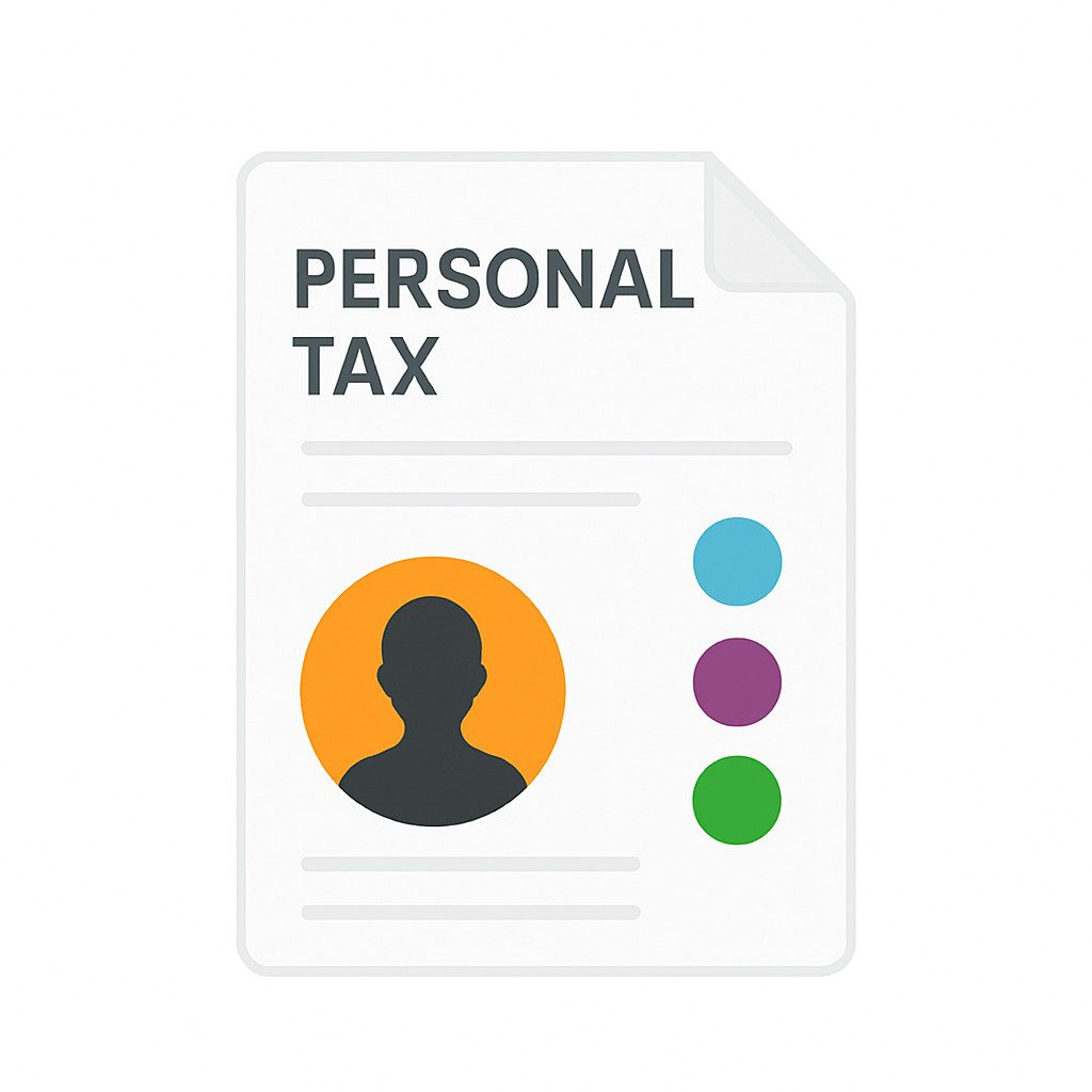 Personal tax document illustration for accounting and tax services in the UK.